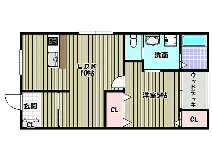 アーブルメゾン(1LDK/1階)の間取り写真