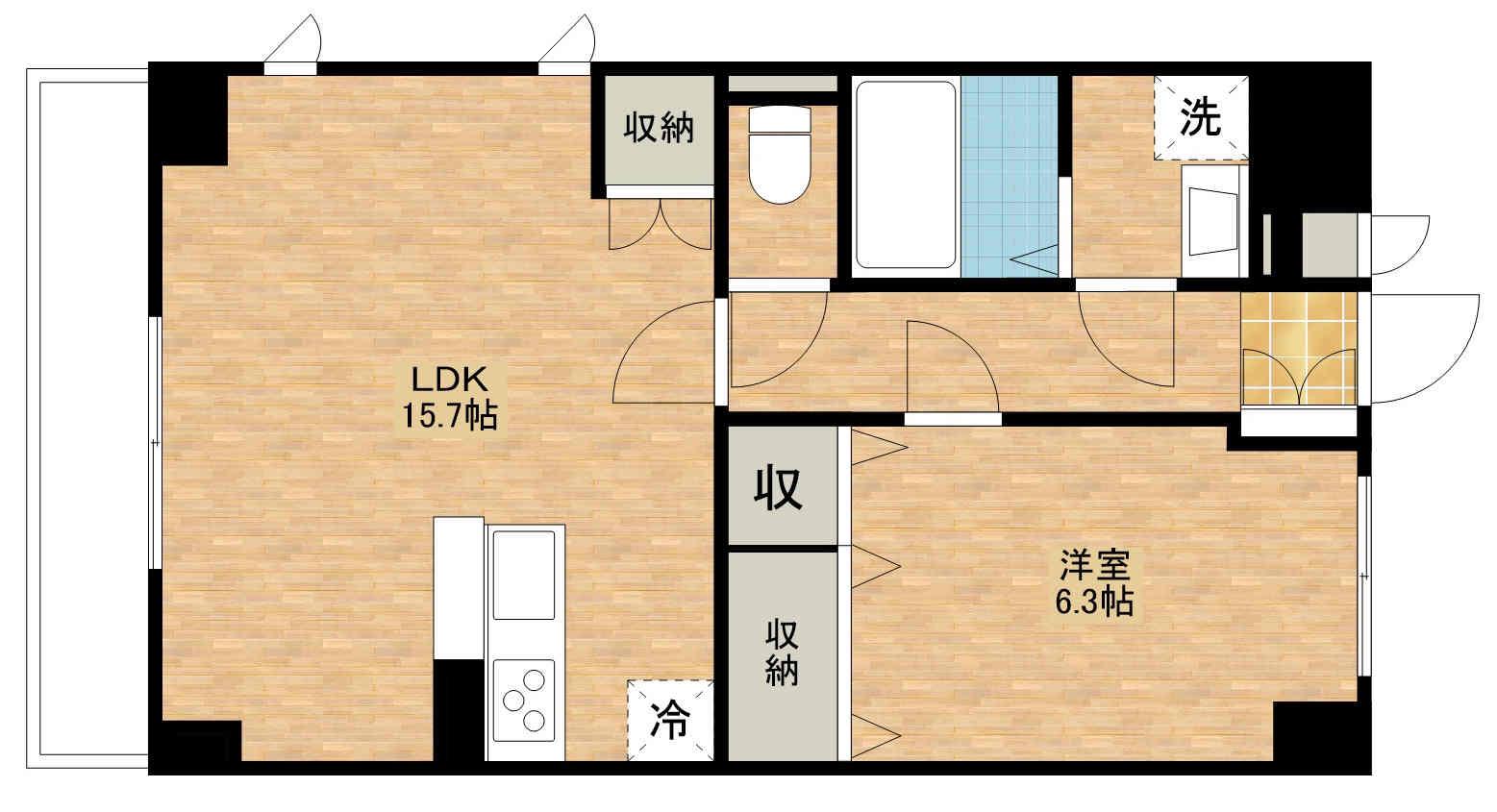 フォルテ(1LDK/1階)の間取り写真