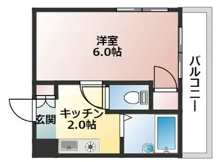 グランツ中村(1K/6階)の間取り写真