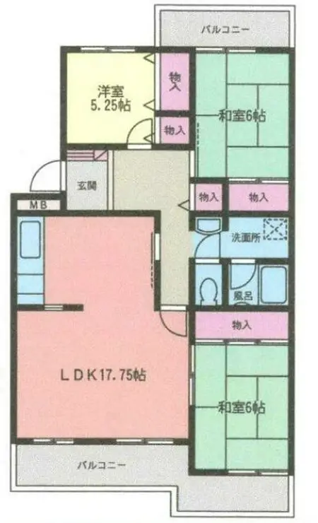 森の里くすのき台団地 1号棟 3階階 間取り