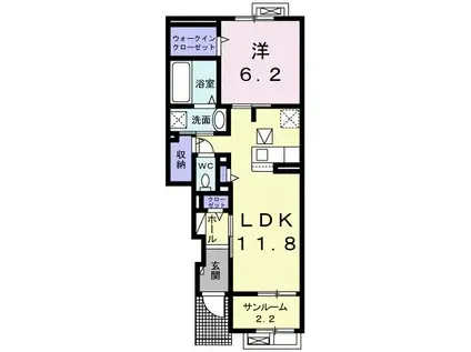 グランドール I(1LDK/1階)の間取り写真