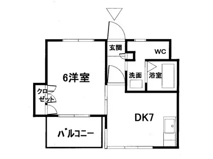 オーシャンテラス夏井ヶ浜(1DK/1階)の間取り写真