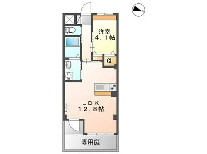 アムール菊陽(1LDK/1階)の間取り写真