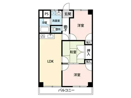グランドハイツ竜王(3LDK/3階)の間取り写真