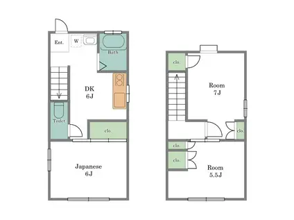 メゾンハウス(3DK/2階)の間取り写真