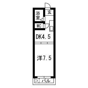 GMH797(1DK/1階)の間取り写真