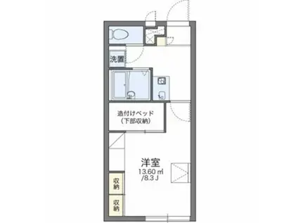 レオパレスグローリーII(1K/1階)の間取り写真