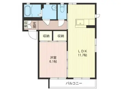 ヴィラ・クオレールA(1LDK/1階)の間取り写真