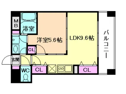 アーデンタワー立売堀(1LDK/10階)の間取り写真