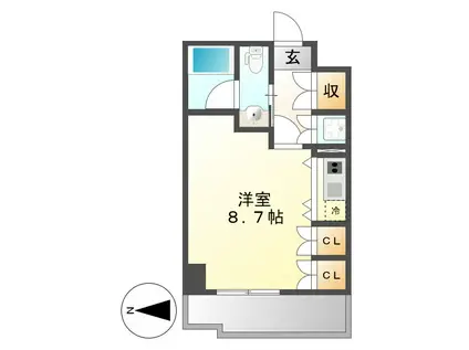 グランルージュ栄II(ワンルーム/3階)の間取り写真