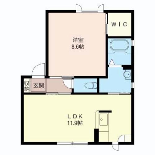 ソフィア湘南A(1LDK/1階)の間取り写真