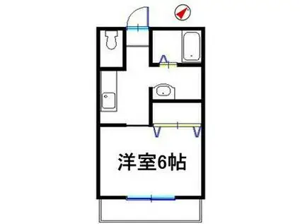 エスポワール雅(1K/1階)の間取り写真