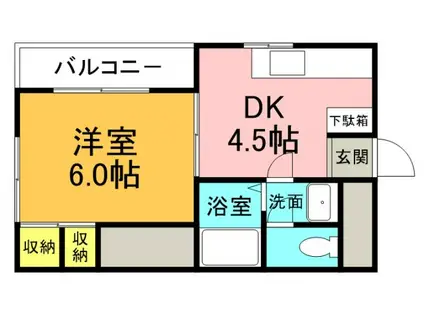 第三田中ビル(1DK/2階)の間取り写真