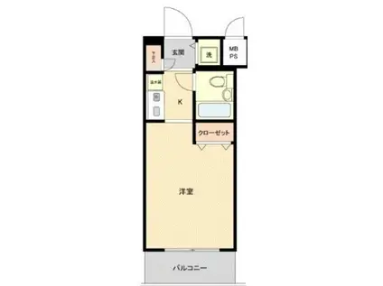 広洋フォルム東寺尾(ワンルーム/4階)の間取り写真