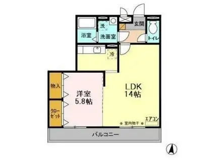 グレースヒルズI(1LDK/3階)の間取り写真