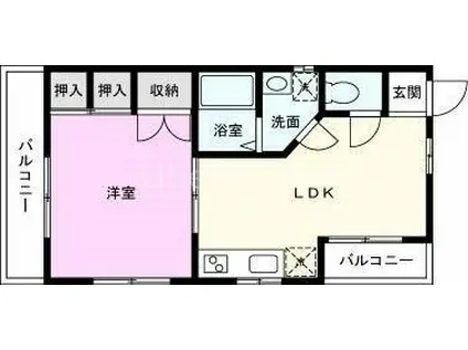 ベル・メゾン(1LDK/2階)の間取り写真