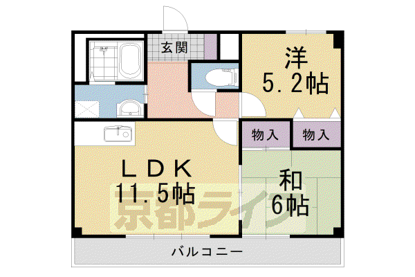 ヴェルドミール(2LDK/4階)の間取り写真
