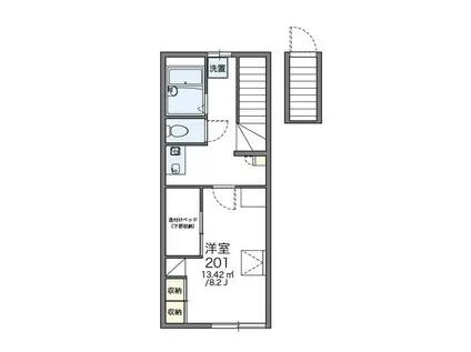 レオパレスコンフォート(1K/2階)の間取り写真