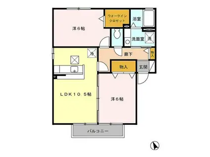 フラワーレジデンス鈴木八番館(2LDK/1階)の間取り写真