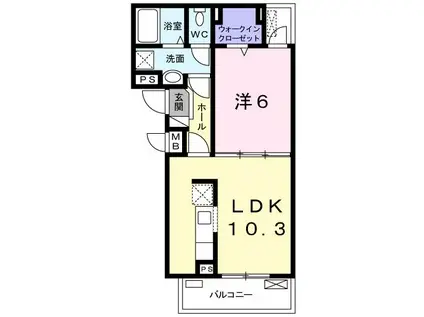 フォンテ・ピアット(1LDK/3階)の間取り写真