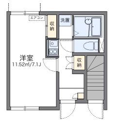 レオネクストメリディアーノII(1K/1階)の間取り写真