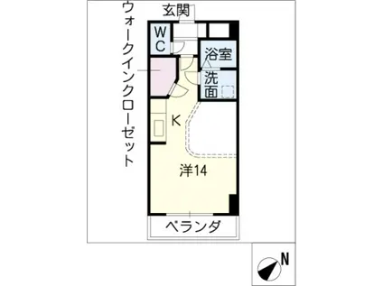 大安ヒルズ(ワンルーム/2階)の間取り写真