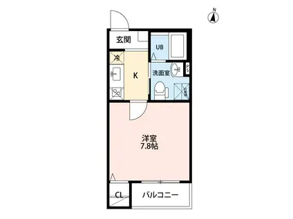 シャルムII(1K/3階)の間取り写真