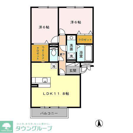 リバーサイド・K(2LDK/3階)の間取り写真