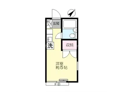 セントラルハイツ(ワンルーム/1階)の間取り写真