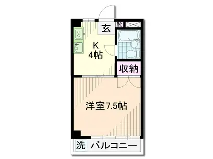 ヒルズ103(1K/3階)の間取り写真