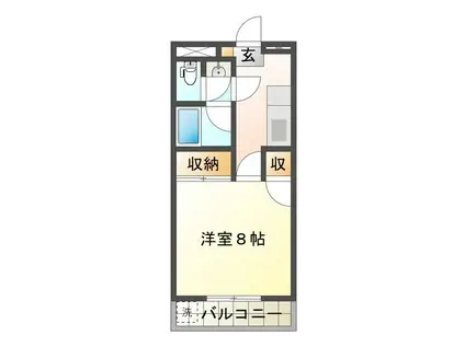 江戸橋パレス(1K/4階)の間取り写真