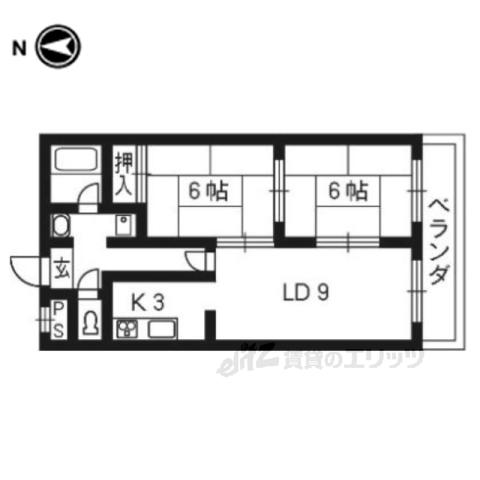 パールシャトー(2LDK/2階)の間取り写真