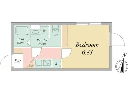 BAYS WATER 北千住(1K/4階)の間取り写真