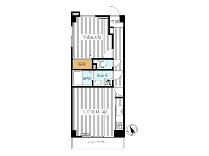 エスパシオ(1LDK/1階)の間取り写真