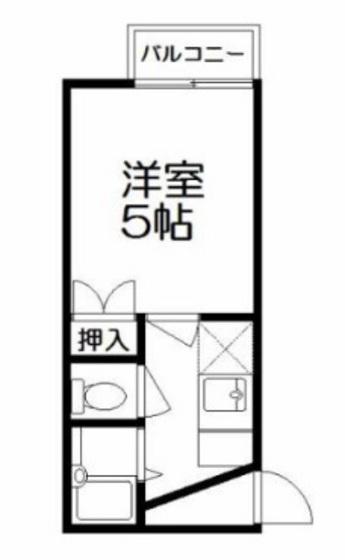 ウッディバード(1K/1階)の間取り写真