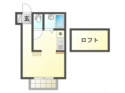 ザルツブルク(ワンルーム/1階)の間取り写真
