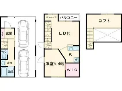 N-CUBE(1LDK/1階)の間取り写真
