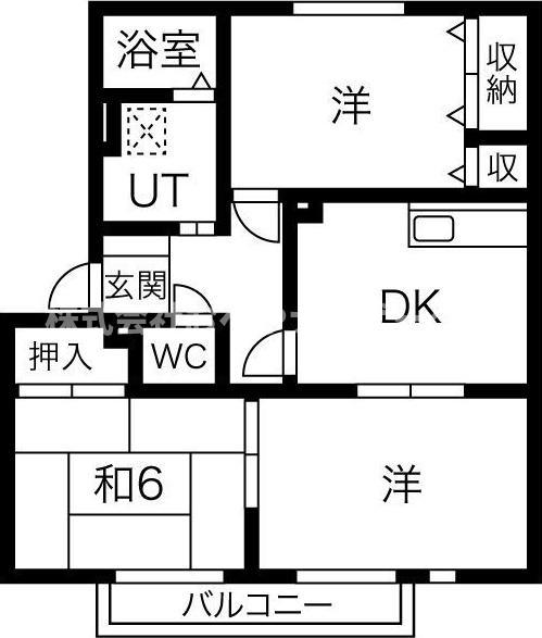 サンガーデン西改田(3DK/2階)の間取り写真