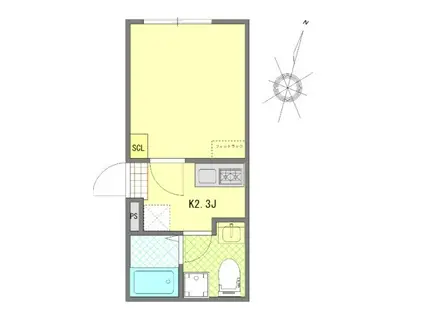 VIETA西小岩(1K/2階)の間取り写真