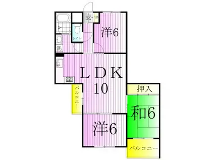 アゼリアガーデン(3LDK/2階)の間取り写真