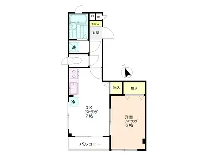 サングレイス吉田(1DK/1階)の間取り写真