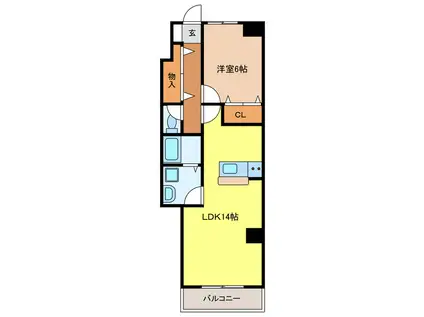 レジデンス大野(1LDK/1階)の間取り写真