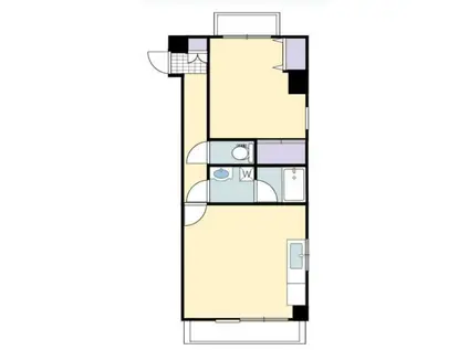 ハマダフラッツ(1LDK/9階)の間取り写真