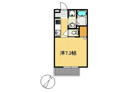 テハードヴェルデ(1K/2階)の間取り写真