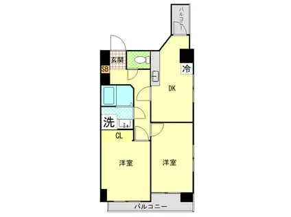 クボタビル(2DK/3階)の間取り写真