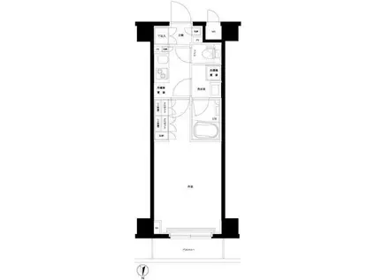 ルーブル武蔵小杉伍番館(1K/7階)の間取り写真