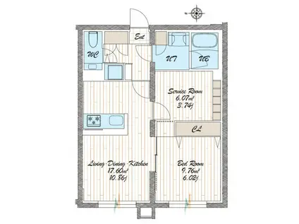 QUADOR NOIE 池下(2LDK/2階)の間取り写真