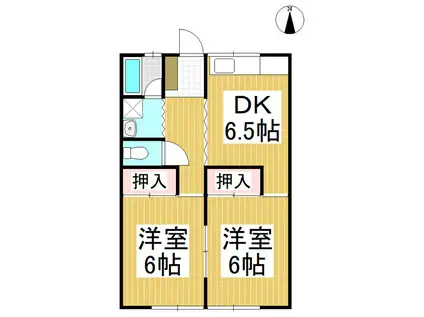 湯田ハイツ(2DK/1階)の間取り写真