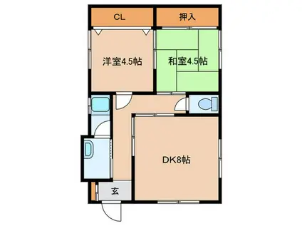 アットホーム長田(2DK/1階)の間取り写真