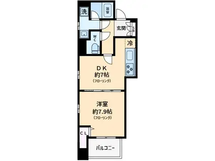 ヴェルステージ秋葉原II(1DK/3階)の間取り写真